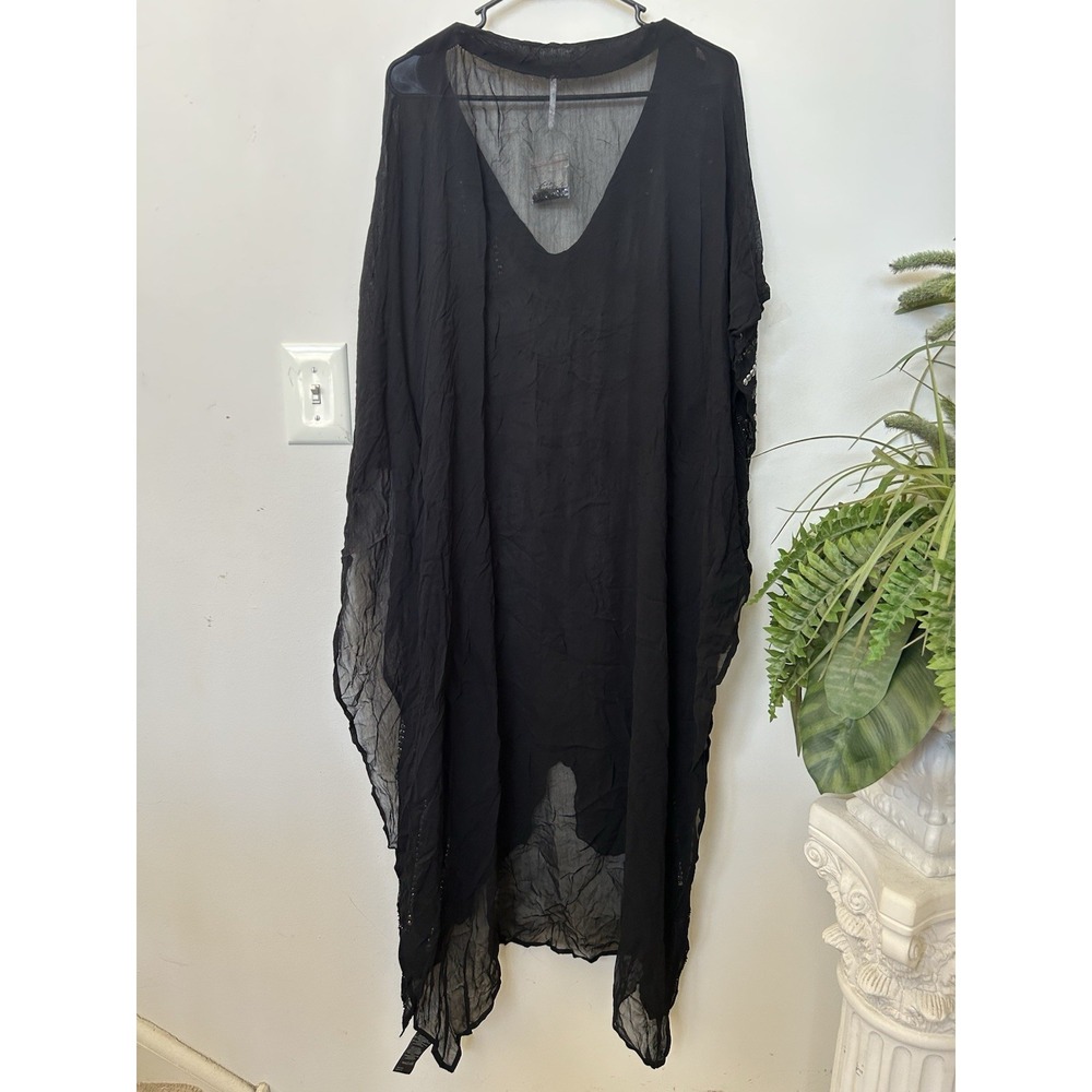 NWT Free People End Of The Night Embellished Duster Kaftan Dress Witchy Boho OS - Picture 8 of 10